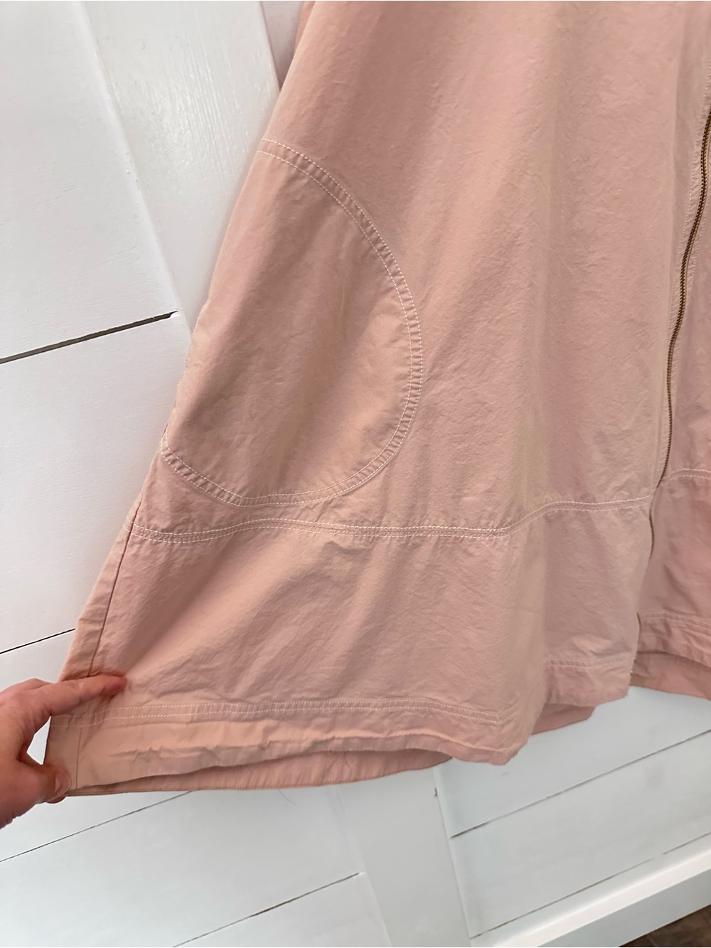 Anthropologie Maeve Blush Pink Zip A-line Swing Dress Tunic Medium Cotton - Picture 10 of 16